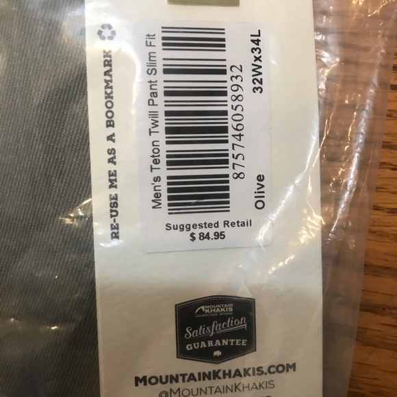 MEN'S SLIM FIT TETON TWILL PANT - OLIVE, 32-34 - Picture 3 of 5